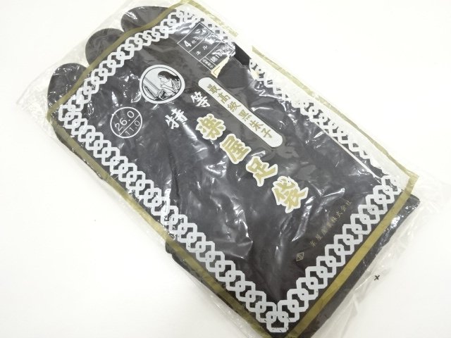 JAPANESE KIMONO / UNUSED MENS BLACK TABI SOCKS (26 CM / 4-BUTTON FASTE